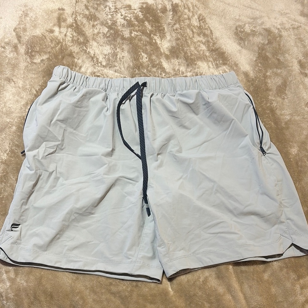 Fabletics Light Gray Elastic Shorts - image 1